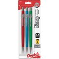 Pentel Mechanical Drafting Pencil, .5mm, 3/PK, Ast PENP205MBP3M1
